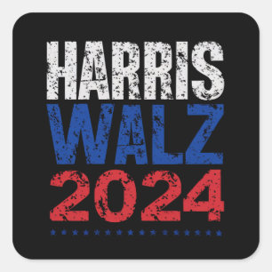 Sticker Carré Danse de Harris Waltz 2024 Élection Kamala Harris