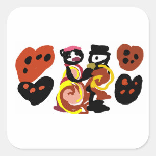 Sticker Carré Danse de la Saint-Valentin au chou à la crème