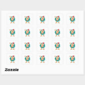 Sticker Carré Danse de poulet drôle (Feuille)