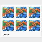 Sticker Carré Danse en bleu 2008 (Feuille)