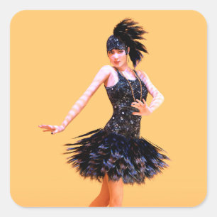 Sticker Carré Danse Flapper Vintage