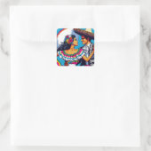 Sticker Carré Danse mexicaine rétro Folklórico Fiesta (Sac)