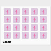 Sticker Carré Danse rose Ballerina (Feuille)