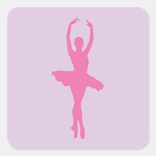 Sticker Carré Danse rose Ballerina