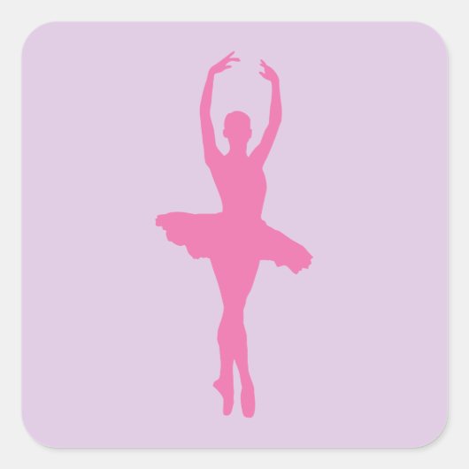 Sticker Carré Danse rose Ballerina (Devant)