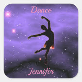 Sticker Carré Danse rose et violet (Devant)