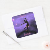 Sticker Carré Danse rose et violet (Enveloppe)