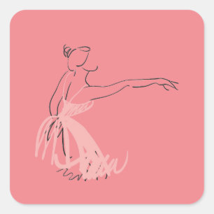 Sticker Carré Danseur classique de ballerine