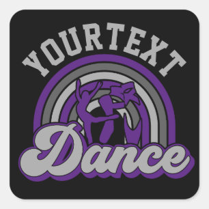 Sticker Carré Danseur de ballet AJOUTER DU TEXTE Danse classique