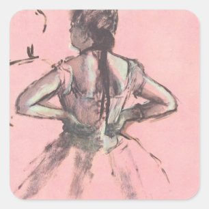 Sticker Carré Danseur de l'arrière par Edgar Degas Ballet Vintag