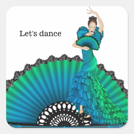 Sticker Carré Danseur flamenco (Devant)
