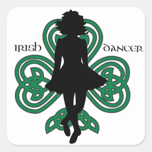 Sticker Carré Danseur irlandais Hardshoe/Forest Green Heart Sham (Devant)