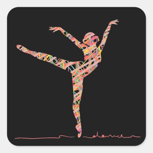 Sticker Carré Danseur moderne Ballet (Devant)