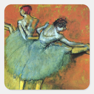 Sticker Carré Danseurs au Bar par Edgar Degas, Ballet Vintage