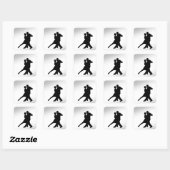 Sticker Carré Danseurs de tango Silhouette (Feuille)