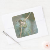 Sticker Carré Danseuse dans Green Edgar Degas (Enveloppe)