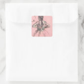 Sticker Carré Danseuse de dos, mains sur les hanches par Edgar D (Sac)