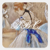 Sticker Carré Danseuse Degas Avec Ruban Bleu (Devant)
