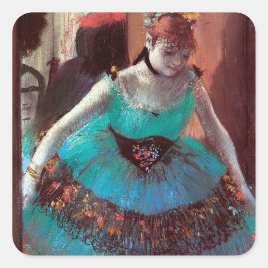 Sticker Carré Danseuse quittant sa chambre à coucher par Degas (Devant)