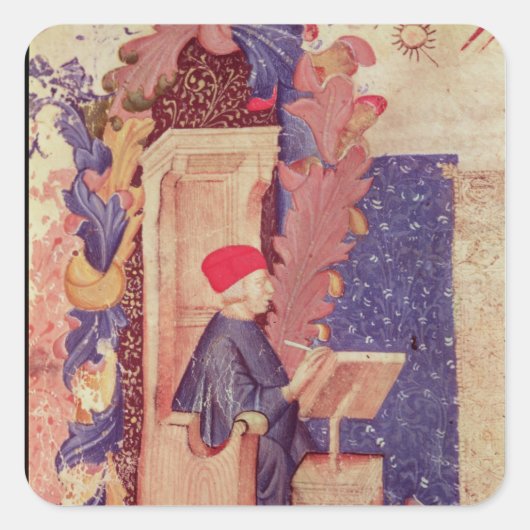 Sticker Carré Dante écrit "La Divine Comédie" (Devant)