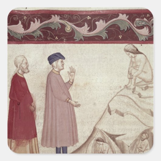 Sticker Carré Dante et Virgil rencontrent les âmes emprisonnées (Devant)