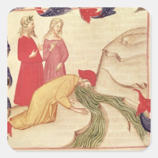 Sticker Carré Dante se purifiant avant d'entrer (Devant)