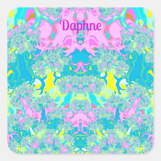 STICKER CARRÉ DAPHNE ~ PERFECTION PASTEL ~ (Devant)