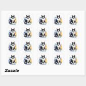 Sticker Carré Dapper Tuxedo Cat (Feuille)