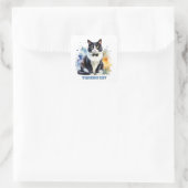 Sticker Carré Dapper Tuxedo Cat (Sac)