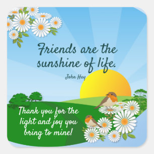 Sticker Carré d'appréciation de l'amitié du lever