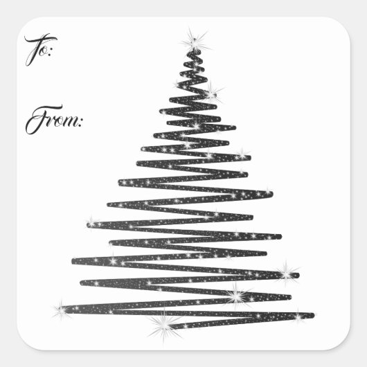 Sticker Carré d'arbre de Noël (Devant)