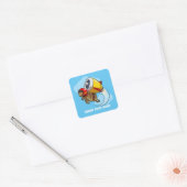 Sticker Carré Daredevil Flying Tortoise avec un Jet Pack (Enveloppe)