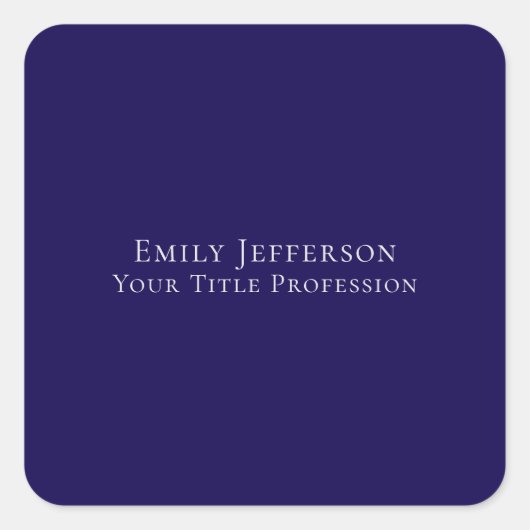 Sticker Carré Dark Blue Plain Elegant Professional Modern (Devant)