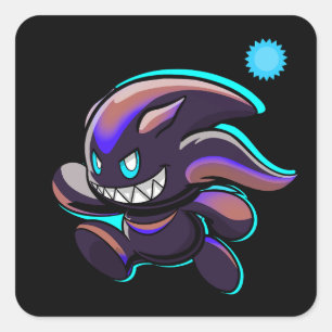 Sticker Carré Dark Chao - Course - Variante de natation Art pers
