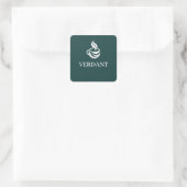 Sticker Carré Dark Green Custom Logo Cafe Packaging Square Decal (Sac)
