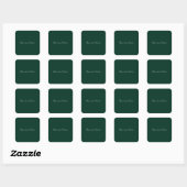 Sticker Carré Dark Green Elegant Casual Own Name Handwriting (Feuille)