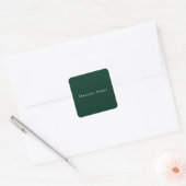 Sticker Carré Dark Green Elegant Casual Own Name Handwriting (Enveloppe)