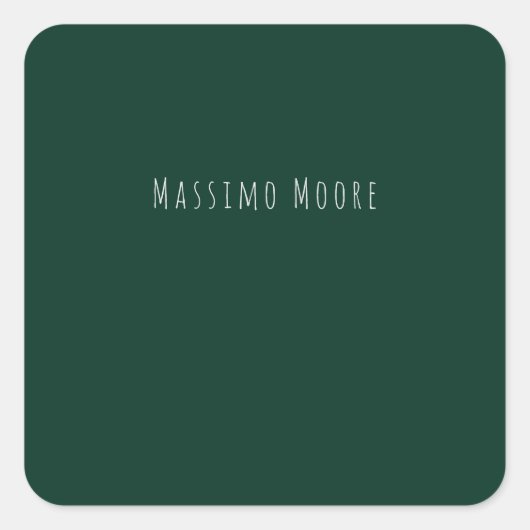 Sticker Carré Dark Green Plain Elegant Casual Own Name (Devant)