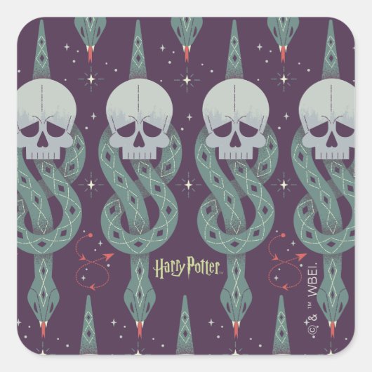 Sticker Carré Dark Mark Geometric Icon Pattern (Devant)