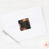 Sticker Carré Dark Moody Burgundy Orange Rust Floral Wedding (Enveloppe)