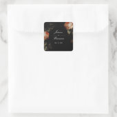 Sticker Carré Dark Moody Romantic Floral Néerlandais Mariage (Sac)