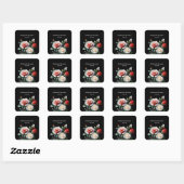 Sticker Carré Dark Pretty pink white red roses floral wedding (Feuille)