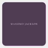 Sticker Carré Dark Purple Minimalist Plain Modern  (Devant)