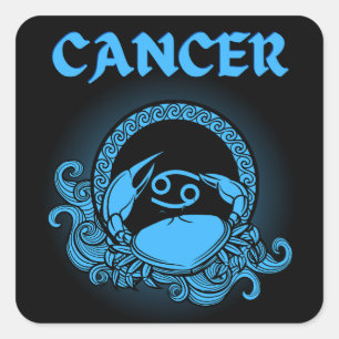 Sticker Carré Dark Zodiac - Cancer Art de l'Astrologie Médiéva