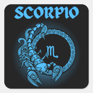 Sticker Carré Dark Zodiac - Scorpion Art de l'Astrologie Médié