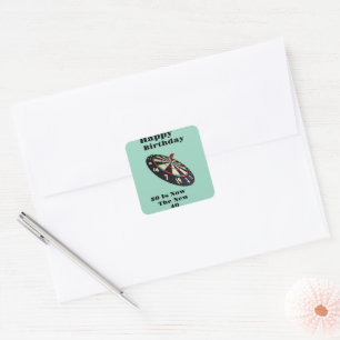Sticker Carré Darts : 50 Est Maintenant Le Nouveau 40, Anniversa