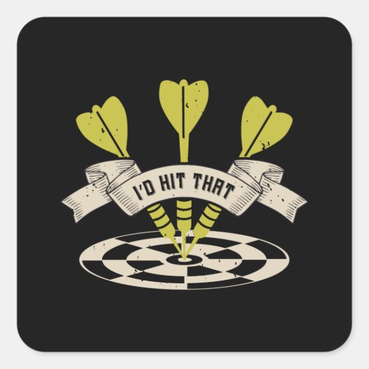 Sticker Carré Darts - Je frapperais ce taureau (Devant)