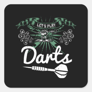 Sticker Carré Darts - Jouons aux fléchettes