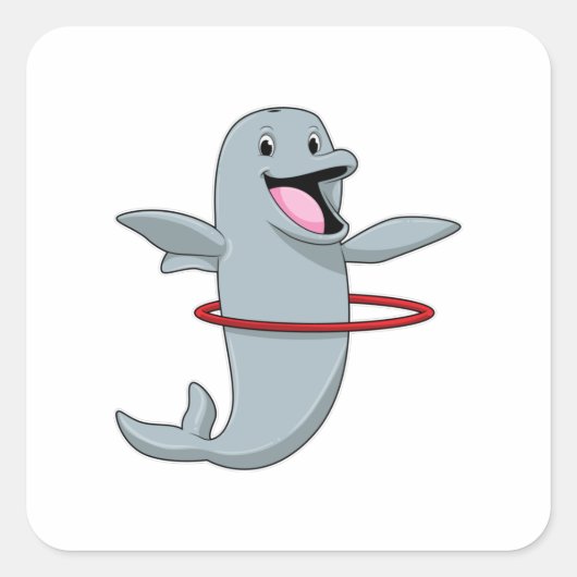 Sticker Carré Dauphin à Endurance entraînement avec pneus Fitnes (Devant)