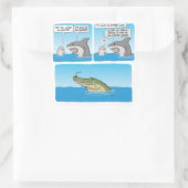 Sticker Carré Dauphin drôle, requin et alligator triste  (Sac)